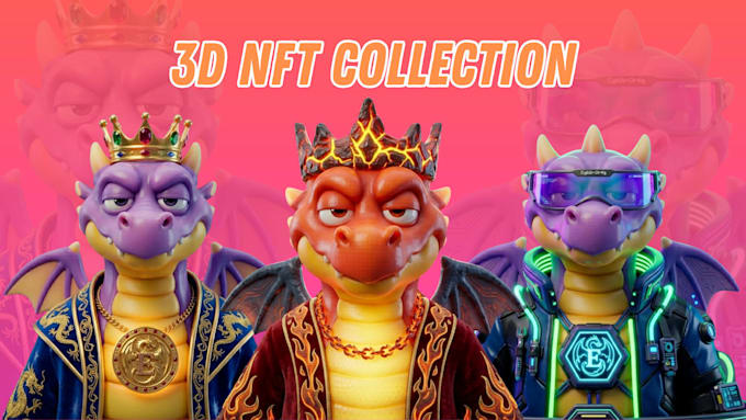 create high quality 3d character nft art model collection