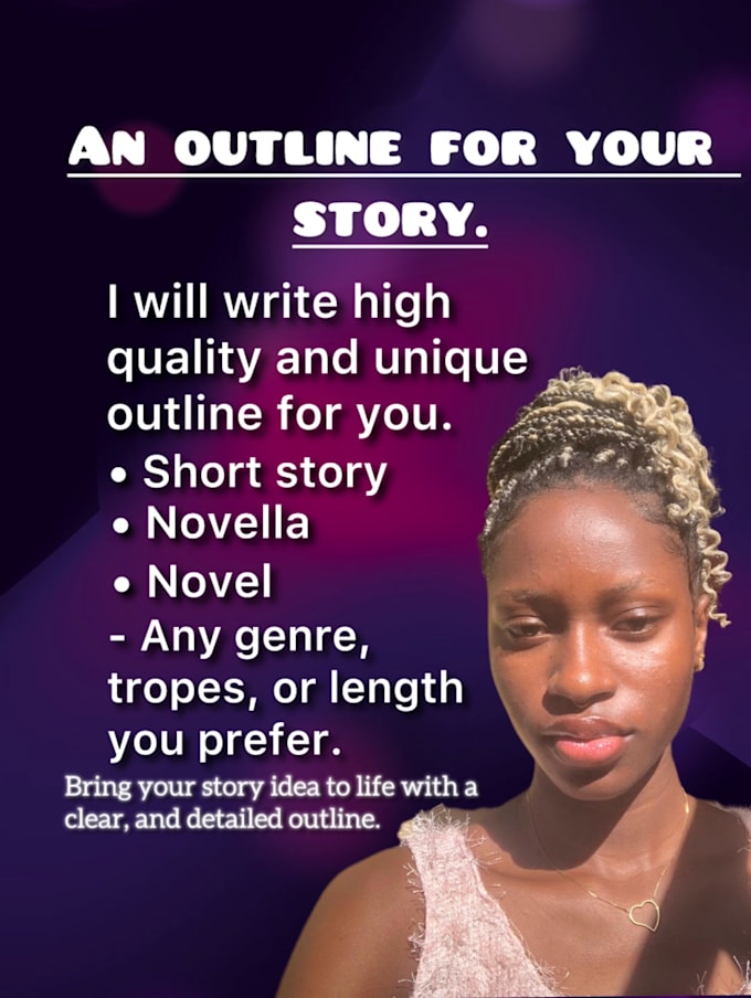 write your story outline or chapter by chapter breakdown