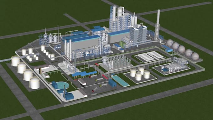 Do industrial video 3d chemical plant mechanical engineering animation ...