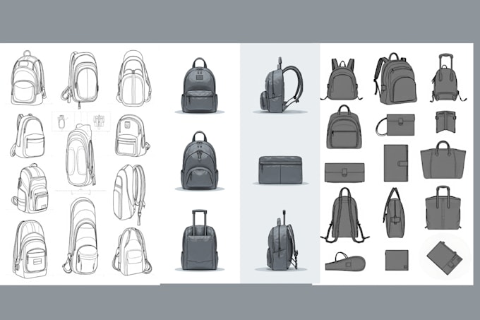 design backpack, luggage, handbag, wallet, bag tech pack, and sewing pattern
