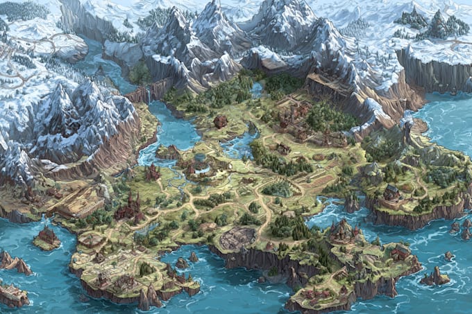 draw fantasy map illustration