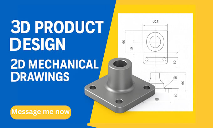 Do 3d product design, 2d mechanical drawings, 3d cad model in solidwork ...