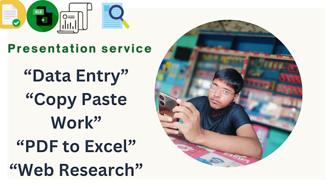 do accurate data entry, copy paste, web research and typing
