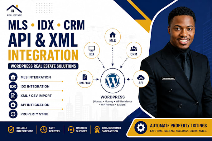 integrate mls, idx, property CRM, API, XML or CSV feed into wordpress