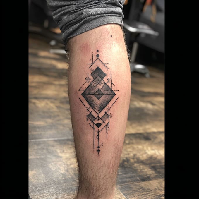 create sleeve tattoo design in geometric style
