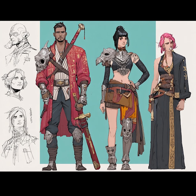 create concept art, character design and illustration