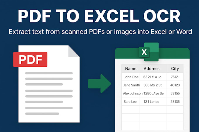 extract data from pdfs and images to excel using ocr