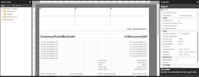 help to customize report work in business central