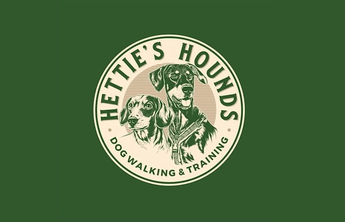 design fun vintage dog illustration logo
