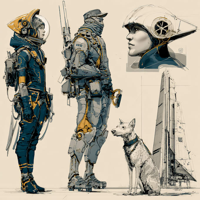 Draw concept art, sci fi illustration and sci fi art by Gideams | Fiverr