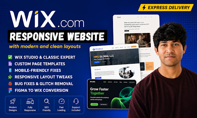 update, redesign, customize wix studio business website
