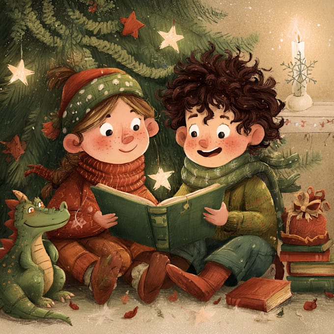 do christmas children book illustration and formatting