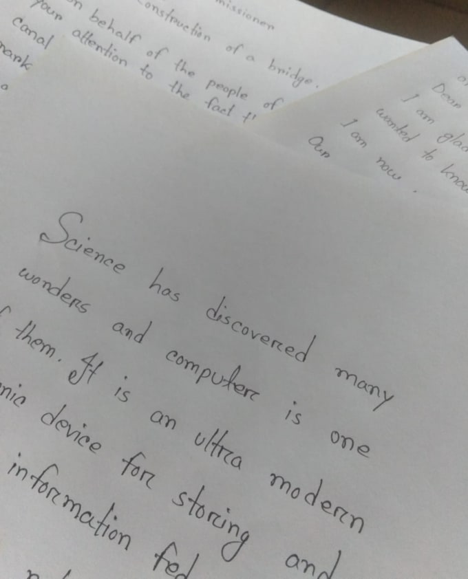 write aesthetic handwritten notes and letters in english