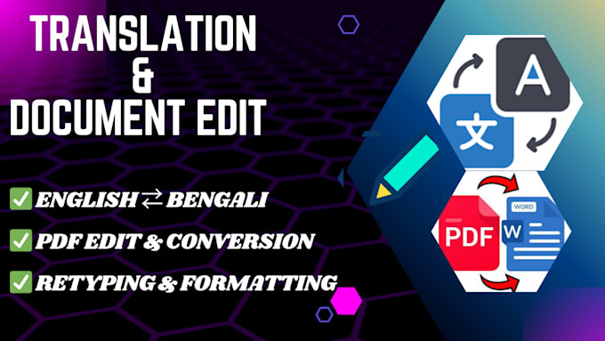translate, edit hand writing and scanned document