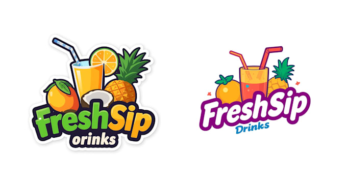 do juice bar, fruit vegetable shop drink cafe logo design