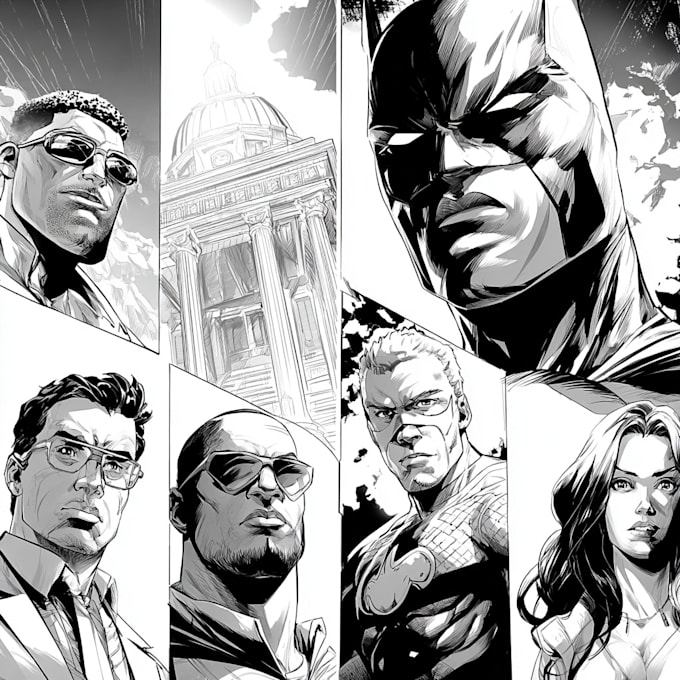 draw superhero character comic  for you