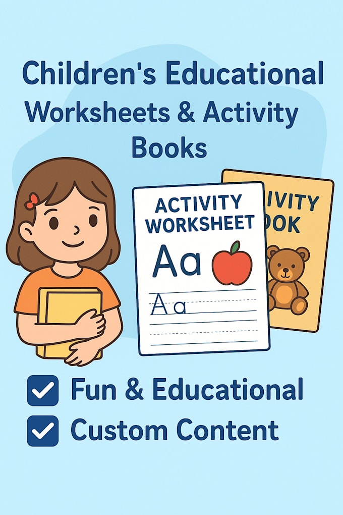 Design engaging childrens worksheets and kdp educational activity books ...
