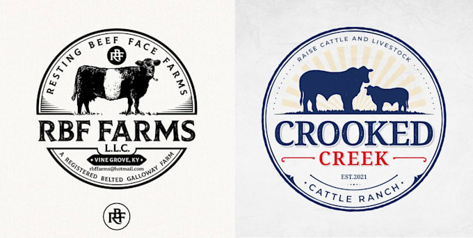 create a agriculture cow farm logo design for you
