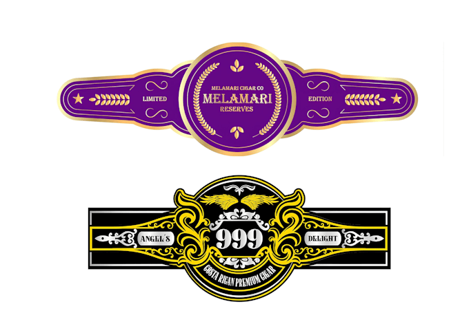make modern cigar label, cigar logo, cigar band and cigar box design
