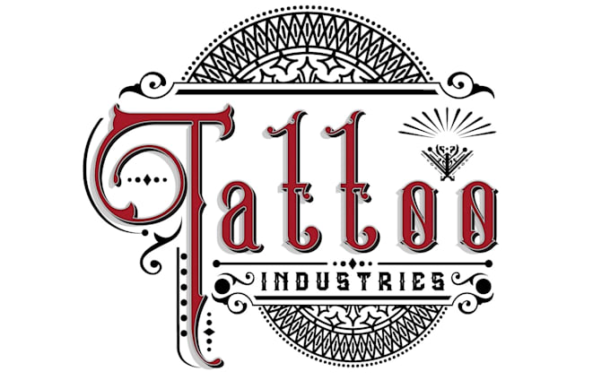 create awesome vintage, victorian tattoo studio logo design