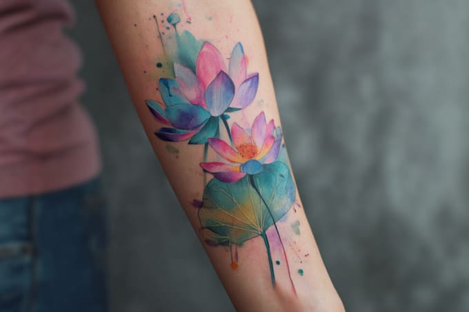 create a watercolor tattoo design