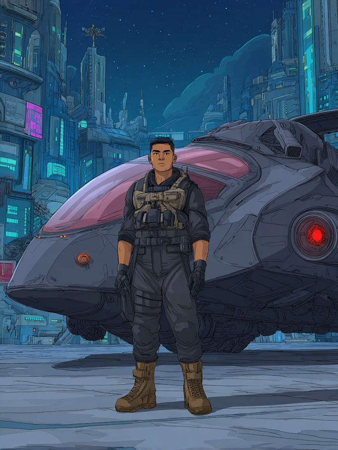 Drawing a sci fi character illustration or sci fi character by ...