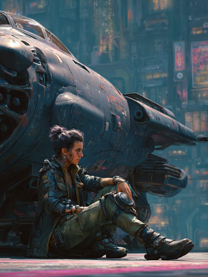 drawing a sci fi character illustration or sci fi character