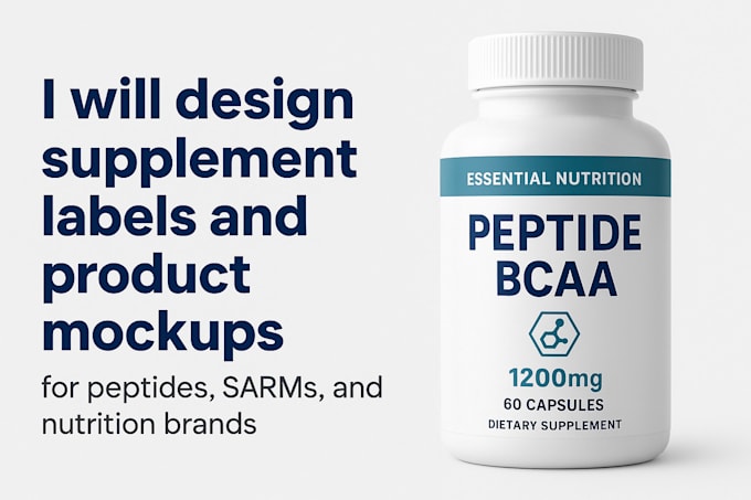 design supplement labels and product mockups