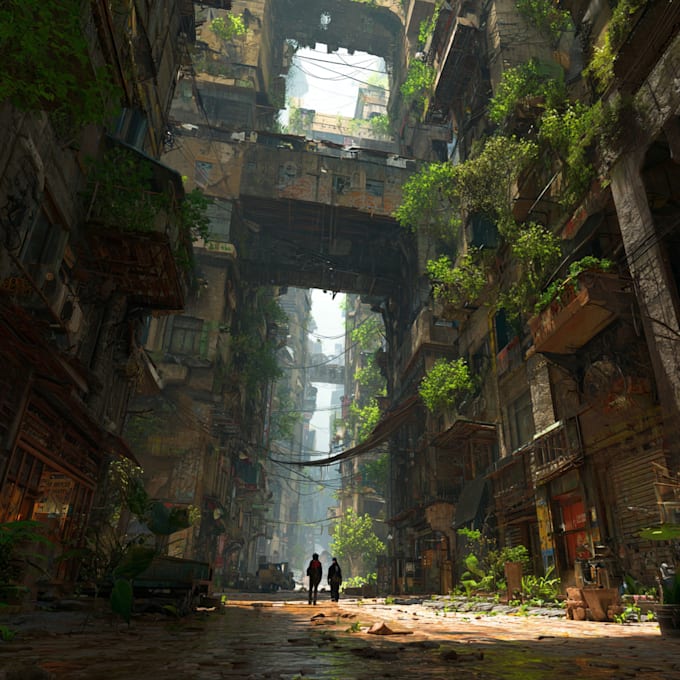 Create environment concept art, and digital art illustration by ...