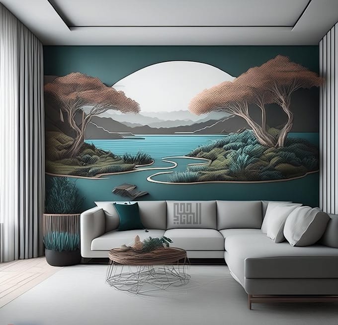 Create premium wall mural or wallpaper for your living room by Danieral ...