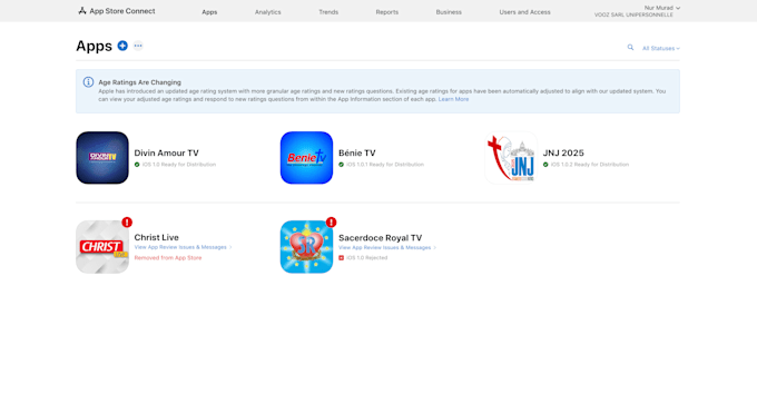 publish and update the ios app on app store