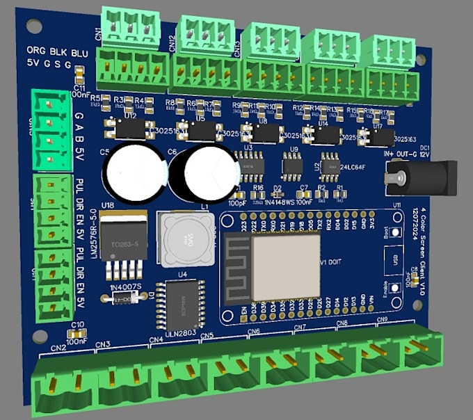 design custom iot pcb esp32, arduino, stm32 with schematic, gerber, bom and 3d