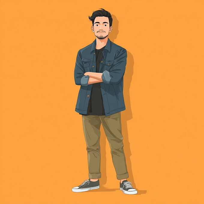 draw a cartoon vector portrait