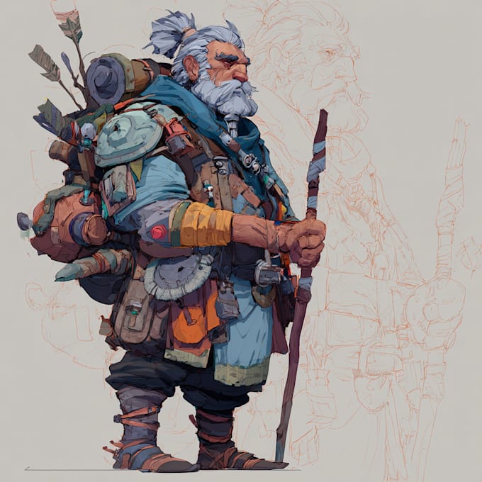 Draw dnd character, art fantasy, illustration for concept art by ...