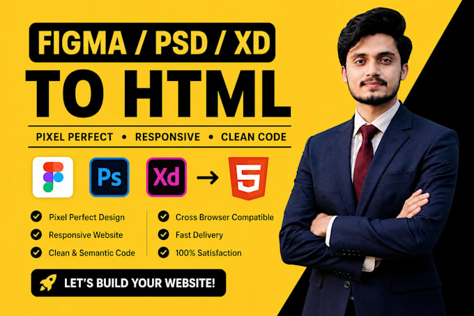 convert figma to HTML, PSD to HTML, figma to react, figma to next js