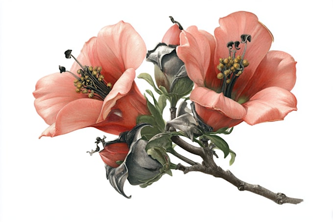 do an beautiful vintage botanical illustration