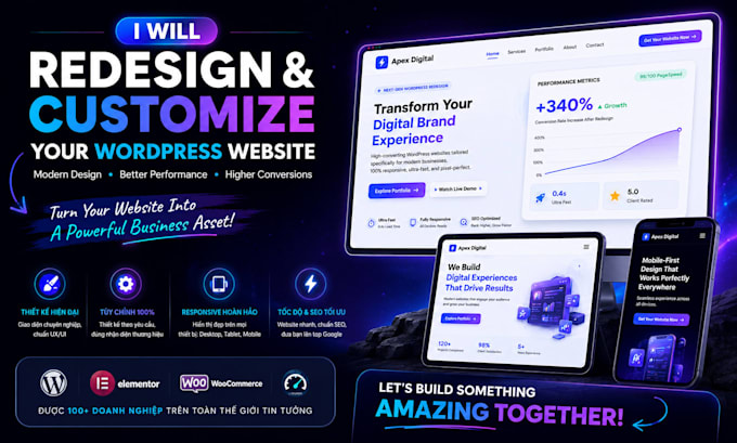redesign and customize wordpress website professionally