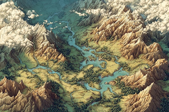 make a fantasy map illustration