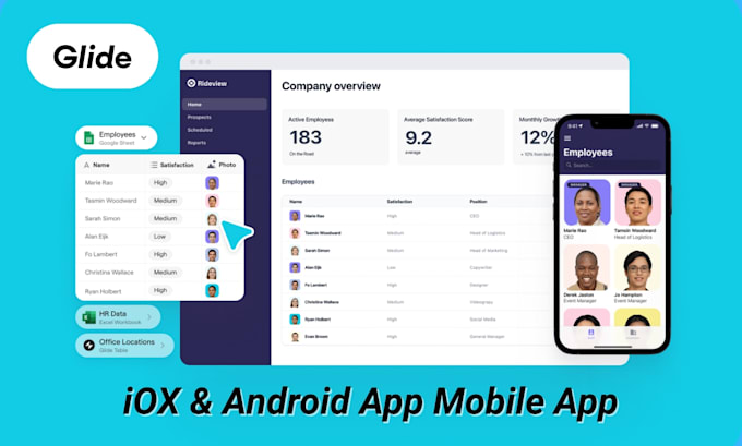 Build glide app create glide mobile app develop adalo flutterflow glide ...