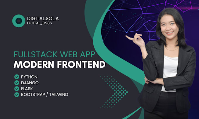 build web app using python flask django and modern frontend