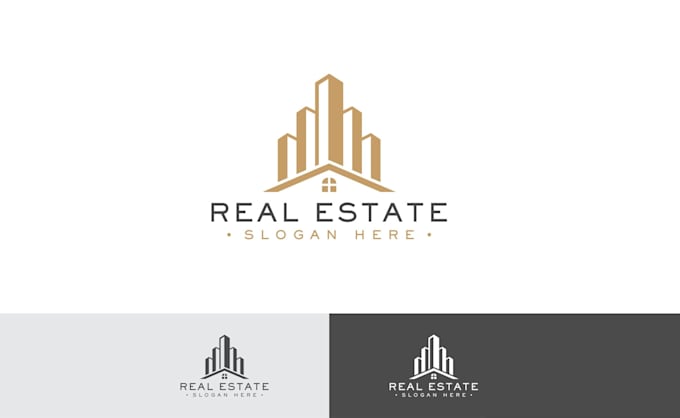 design real estate mortgage plumbing and construction logo
