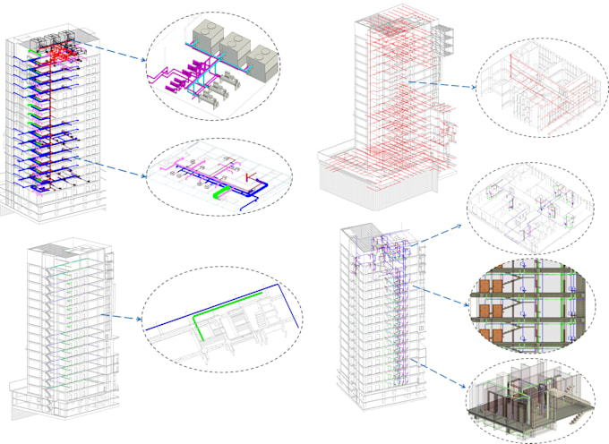 do bim revit mep modeling,drawings,coordination and clash detection