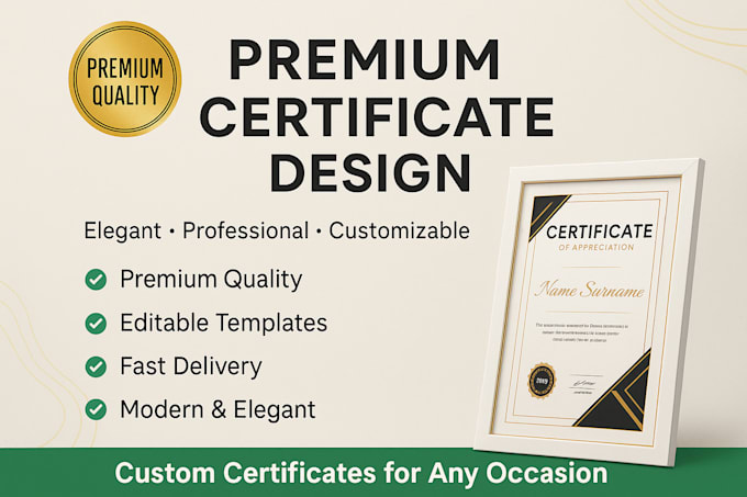 design a professional certificate, diploma or award design in 12 hours
