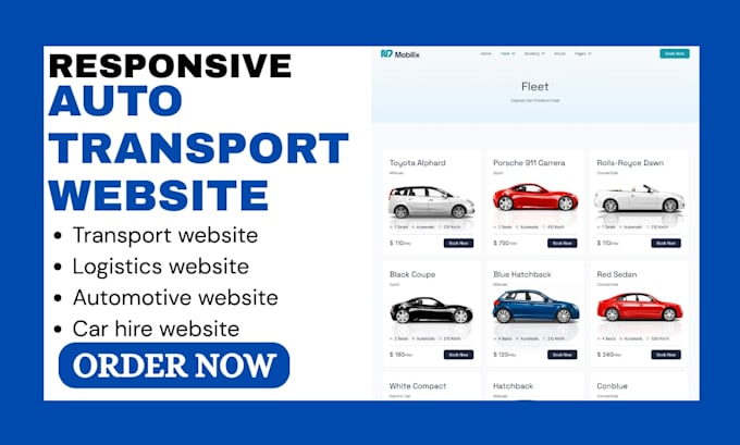 design auto transport trucking logistics car booking automotive website