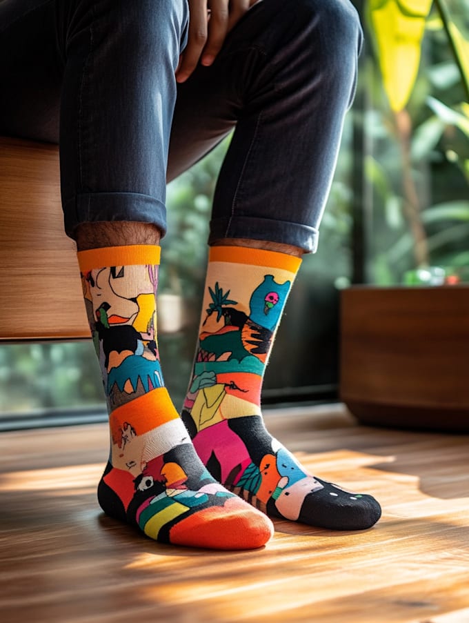 draw a custom and unique socks design art for you
