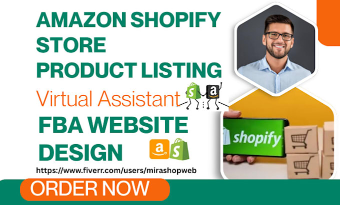 do amazon shopify store virtual assistant product listing marketing fba website