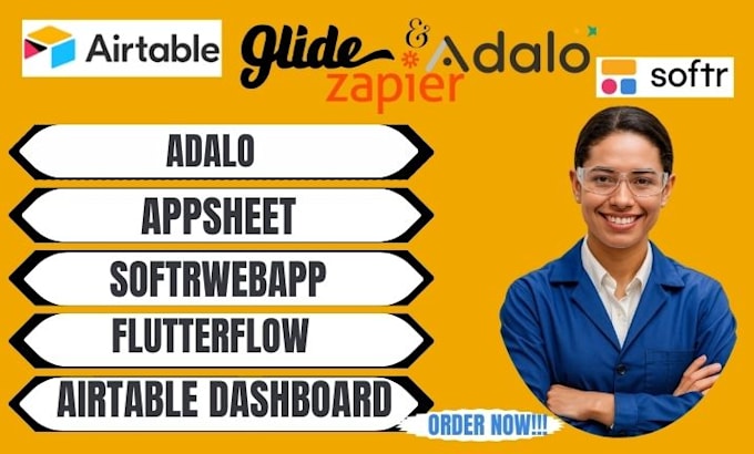 airtable softr, adalo,flutterflow  ,softr webapp,appsheet,airtable dashboard