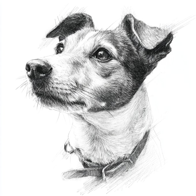 draw your pet portrait with the pencil sketch