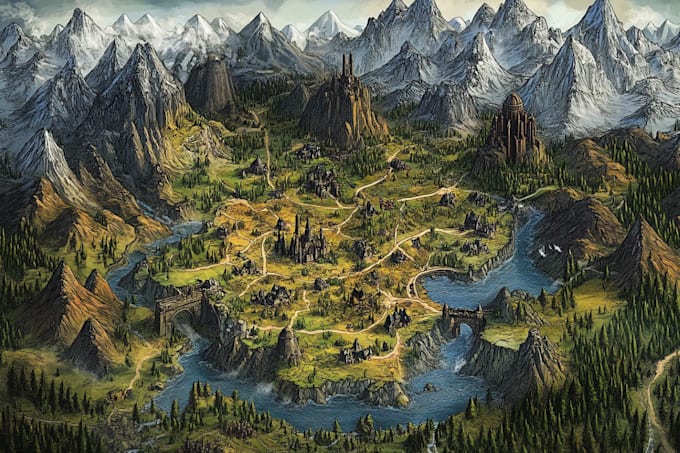 do fantasy map illustration
