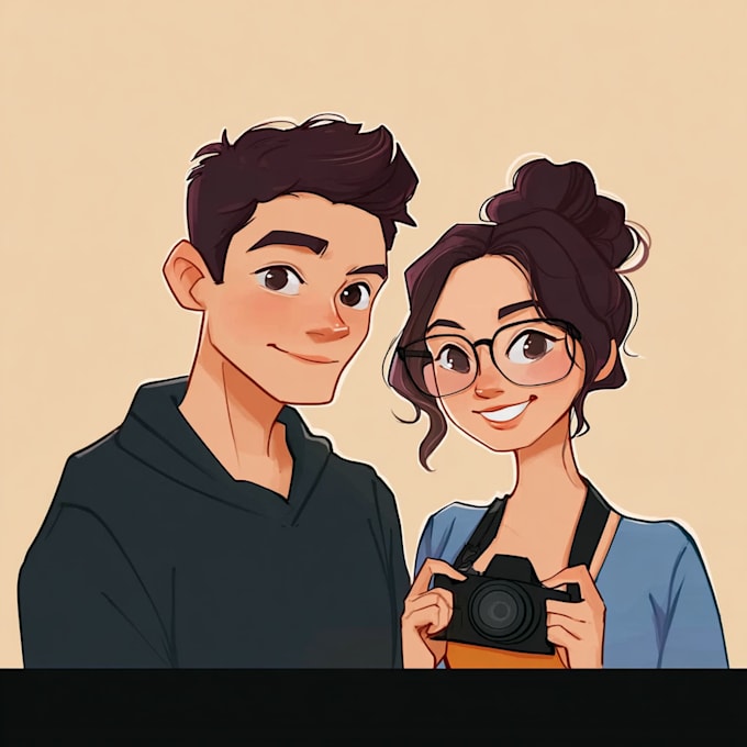 draw a couple portrait ilustration